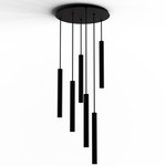 Combi Round Multi-Light Cylinder Pendant - Matte Black