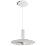 Combi Pendant with Decorative Aluminum Plate - Matte White / White / White