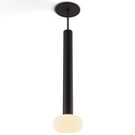 Combi Pendant with Glass Ball - Matte Black / Frost White