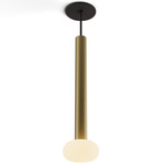 Combi Pendant with Glass Ball - Matte Black / Brushed Brass / Frost White