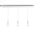 Combi Linear Multi-Light Pendant with Glass Ball - Matte White / Frost White