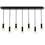 Combi Linear Multi-Light Pendant with Glass Ball - Matte Black / Frost White