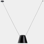 Attic Lateral Cone Pendant - Black / Black