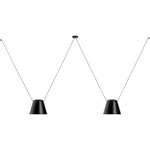 Attic Lateral Cone Pendant - Black / Black