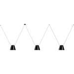 Attic Lateral Cone Pendant - Black / Black