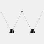 Attic Lateral Cone Pendant - Black / Black