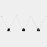 Attic Lateral Cone Pendant - Black / Black