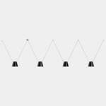 Attic Lateral Cone Pendant - Black / Black