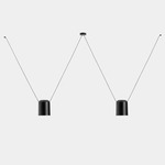 Attic Lateral Cylinder Pendant - Black / Black