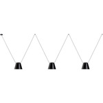 Attic Lateral Cone Pendant - Black / Black