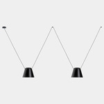 Attic Lateral Cone Pendant - Black / Black