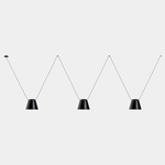 Attic Lateral Cone Pendant - Black / Black