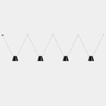Attic Lateral Cone Pendant - Black / Black