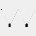 Attic Lateral Cylinder Pendant - Black / Black