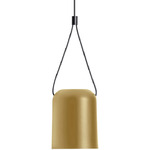 Attic Cylinder Pendant - Black / Gold