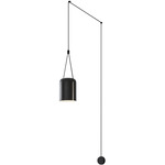 Attic Cylinder Wall Light - Black / Black