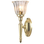 Dryden Tulip Wall Sconce - Polished Brass / Clear
