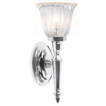 Dryden Tulip Wall Sconce - Polished Chrome / Clear