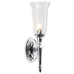 Dryden Fluted Wall Sconce - Polished Chrome / Clear