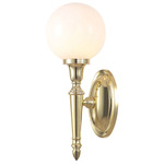 Dryden Globe Wall Sconce - Polished Brass / Opal