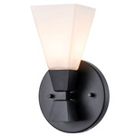 Bowtie Wall Sconce - Matte Black / Opal