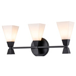 Bowtie Bathroom Vanity Light - Matte Black / Opal