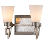 Lemuria Bathroom Vanity Light - Silver Leaf / Opal