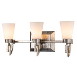 Lemuria Bathroom Vanity Light - Silver Leaf / Opal