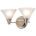 Lemoine Bathroom Vanity Light - Silver Leaf / Etched Glass