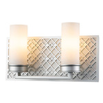 Ziggy Bathroom Vanity Light - Lacquered Silver / Opal