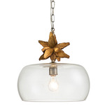 Toussaint Pendant - Silver Leaf/ Gold Leaf / Clear