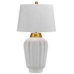Bexley Table Lamp - Brushed Brass/ White / White