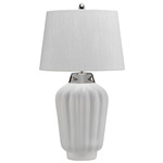 Bexley Table Lamp - Polished Nickel / White / White