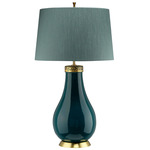 Havering Table Lamp - Aged Brass/ Turquoise / Turquoise