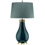 Havering Table Lamp - Aged Brass / Turquoise / Turquoise