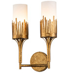 Sawgrass Stem Wall Sconce - Gold Leaf / Opal