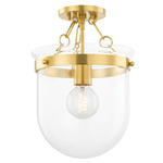 Dunbar Ceiling Light - Aged Brass / Clear