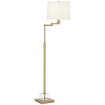 Grant Swing Arm Floor Lamp - Gold / Off White