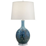 Impressionist Table Lamp - Blue - Sea / Off White