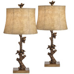 Twin Groves Table Lamp Set of 2 - Dark Bronze / Tan