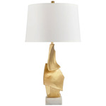 Nelya Table Lamp - Gold Leaf / White