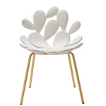 Filicudi Dining Chair - Set of 2 - Brass / White