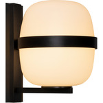 Wally Wall Sconce - Matte Black / White Opal