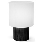 Stout Table Lamp - Ebony Stained Veneer / White Linen