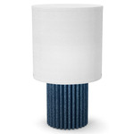 Levon Table Lamp - Navy / White Linen