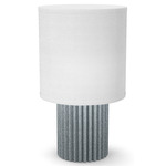 Levon Table Lamp - Light Grey / White Linen