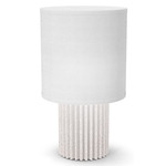 Levon Table Lamp - White / White Linen