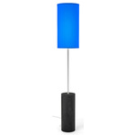 Tubis Floor Lamp - Ebony Stained Veneer / Blue