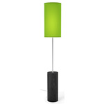 Tubis Floor Lamp - Ebony Stained Veneer / Green