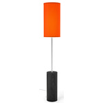 Tubis Floor Lamp - Ebony Stained Veneer / Orange